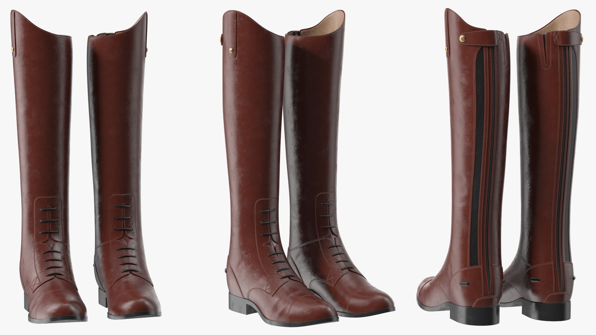 Horse Riding Boots Brown 3D model