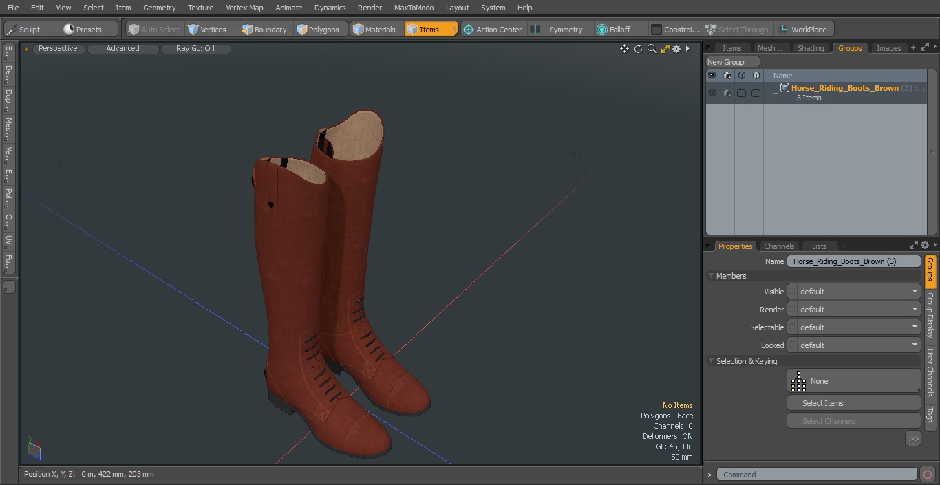 Horse Riding Boots Brown 3D model