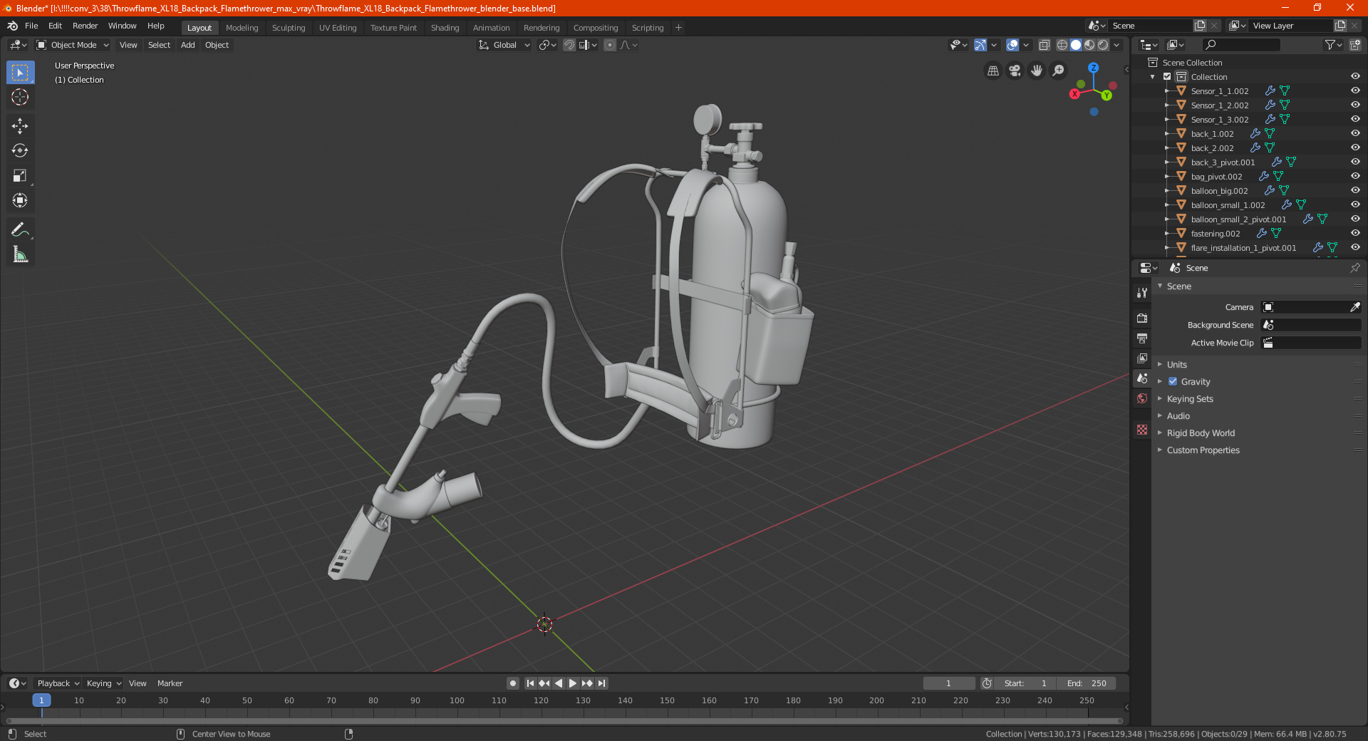 Throwflame XL18 Backpack Flamethrower 3D