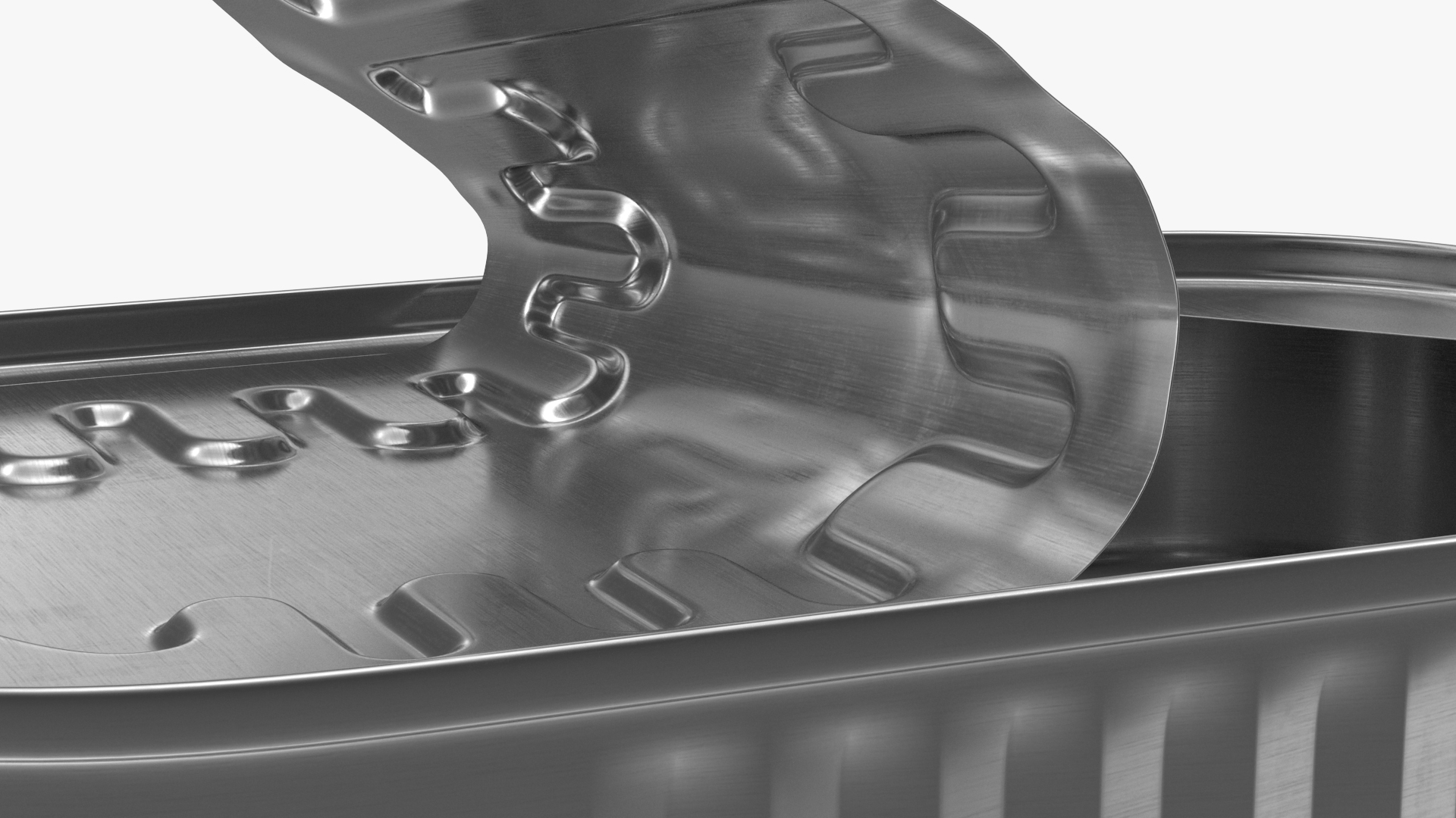 3D Half Open Empty Rectangular Can
