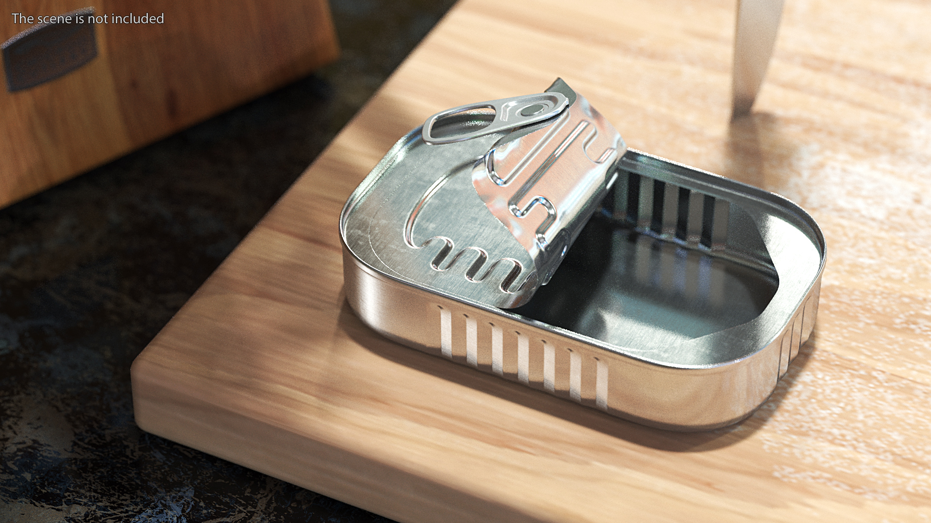 3D Half Open Empty Rectangular Can