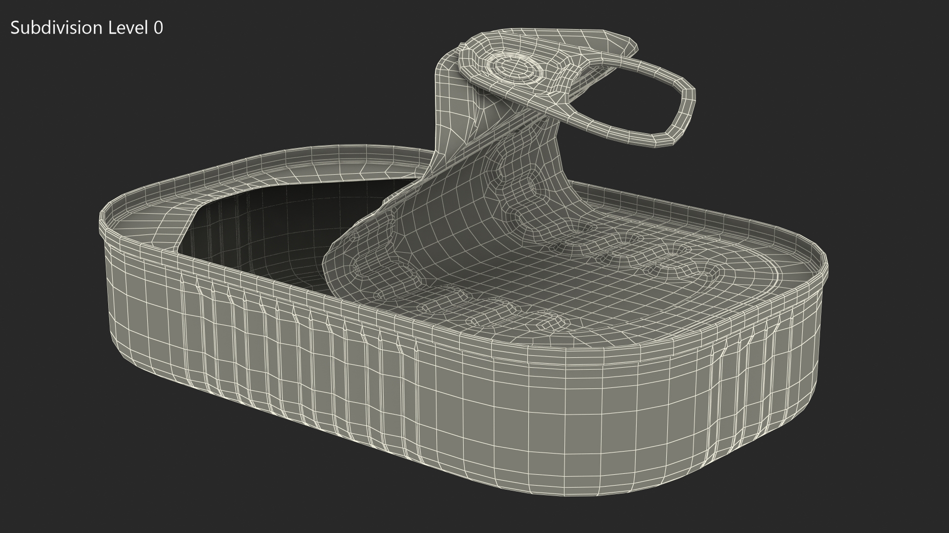 3D Half Open Empty Rectangular Can