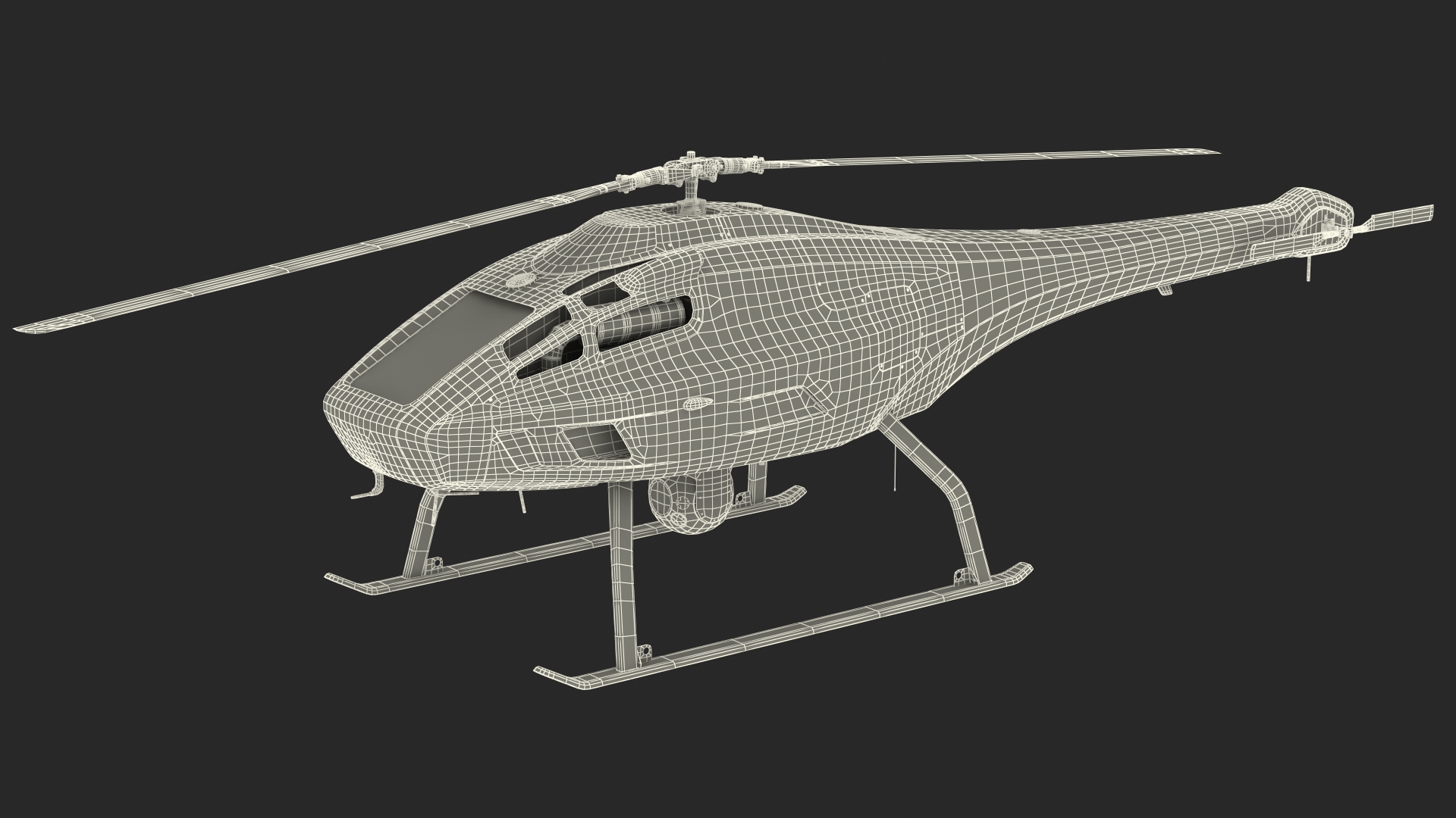 3D UMS Skeldar V200 UAV Helicopter Rigged model