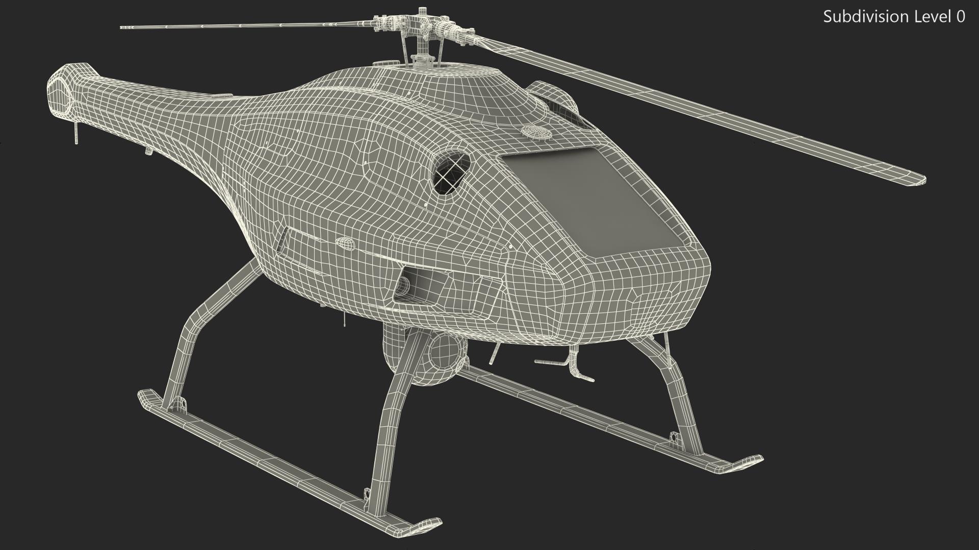 3D UMS Skeldar V200 UAV Helicopter Rigged model