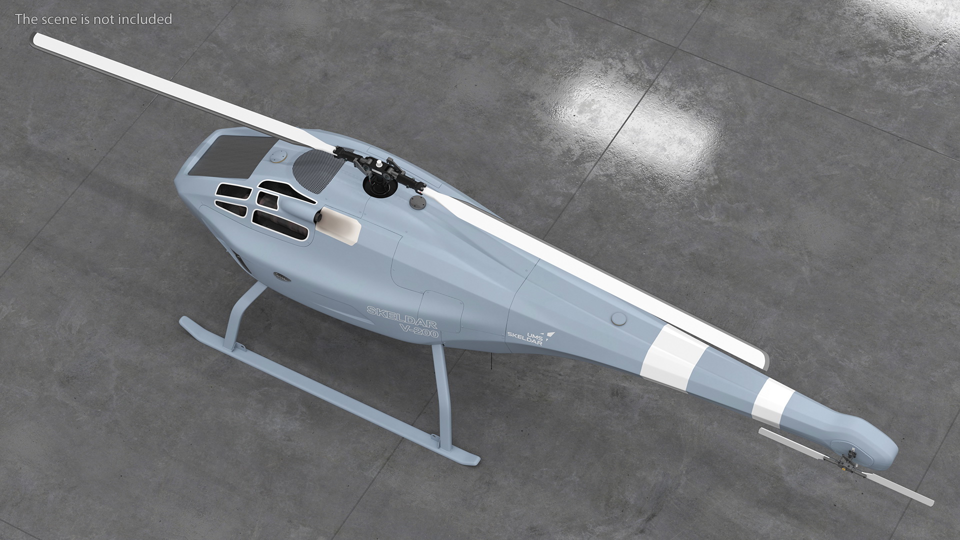 3D UMS Skeldar V200 UAV Helicopter Rigged model