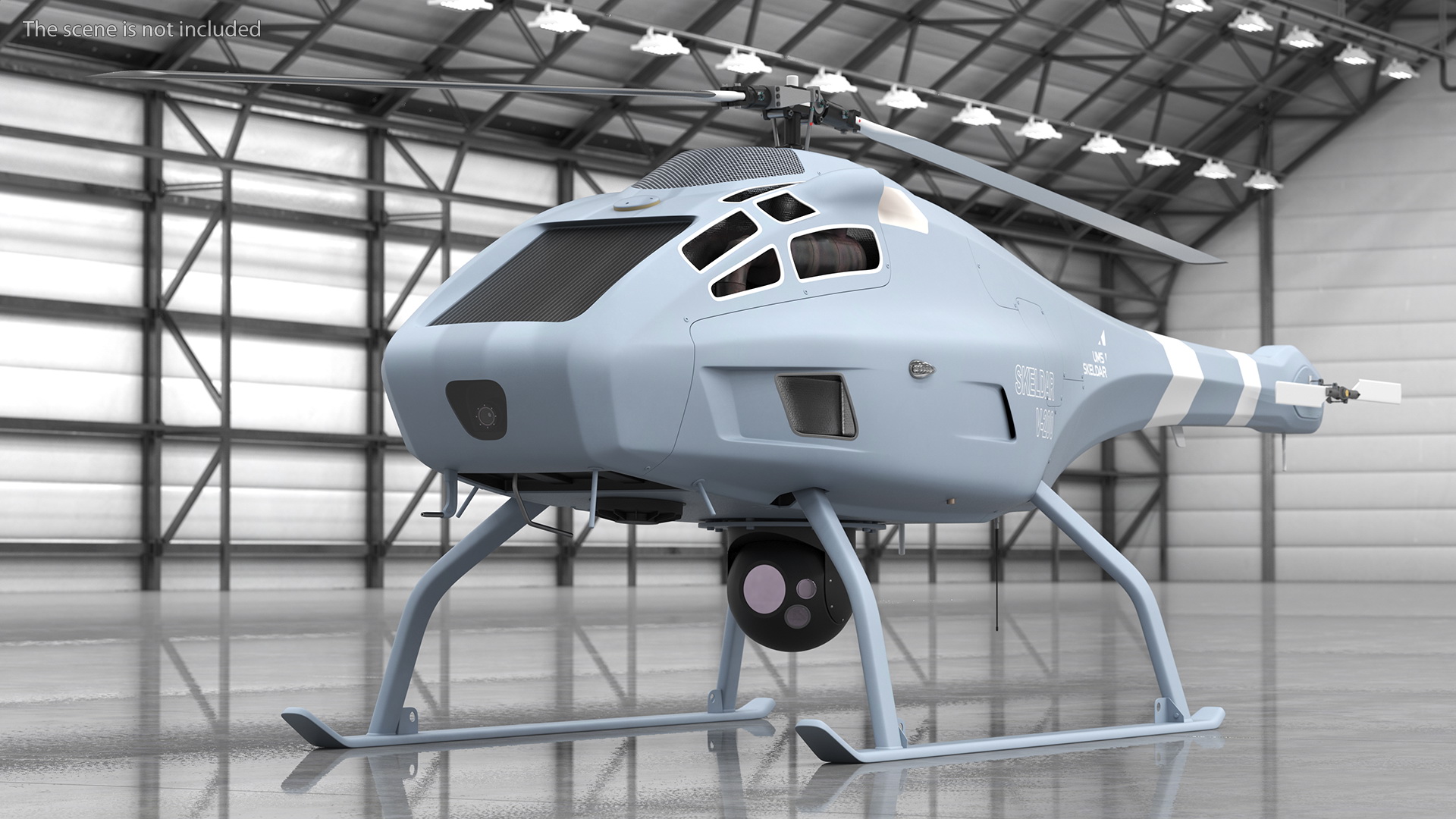 3D UMS Skeldar V200 UAV Helicopter Rigged model