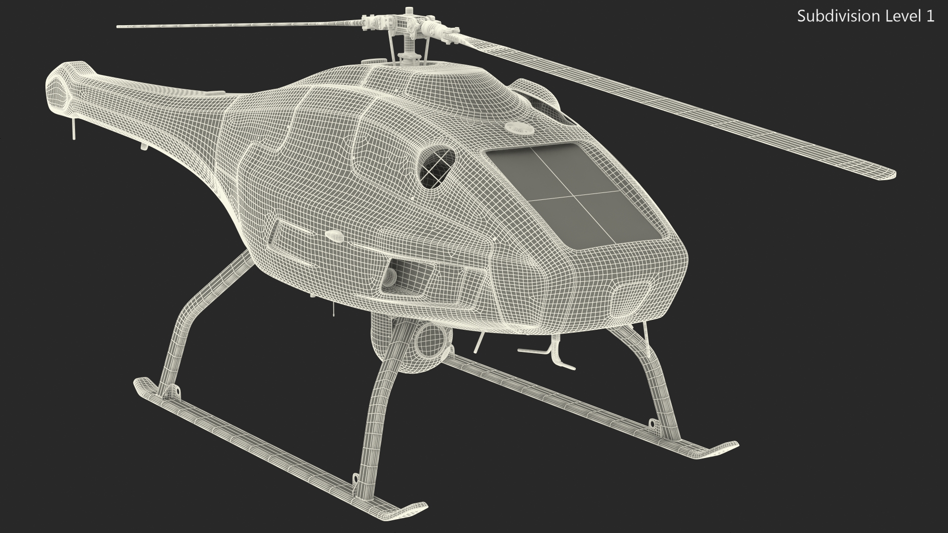 3D UMS Skeldar V200 UAV Helicopter Rigged model