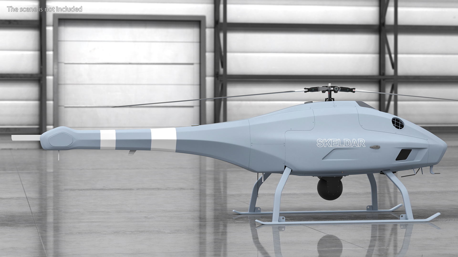 3D UMS Skeldar V200 UAV Helicopter Rigged model