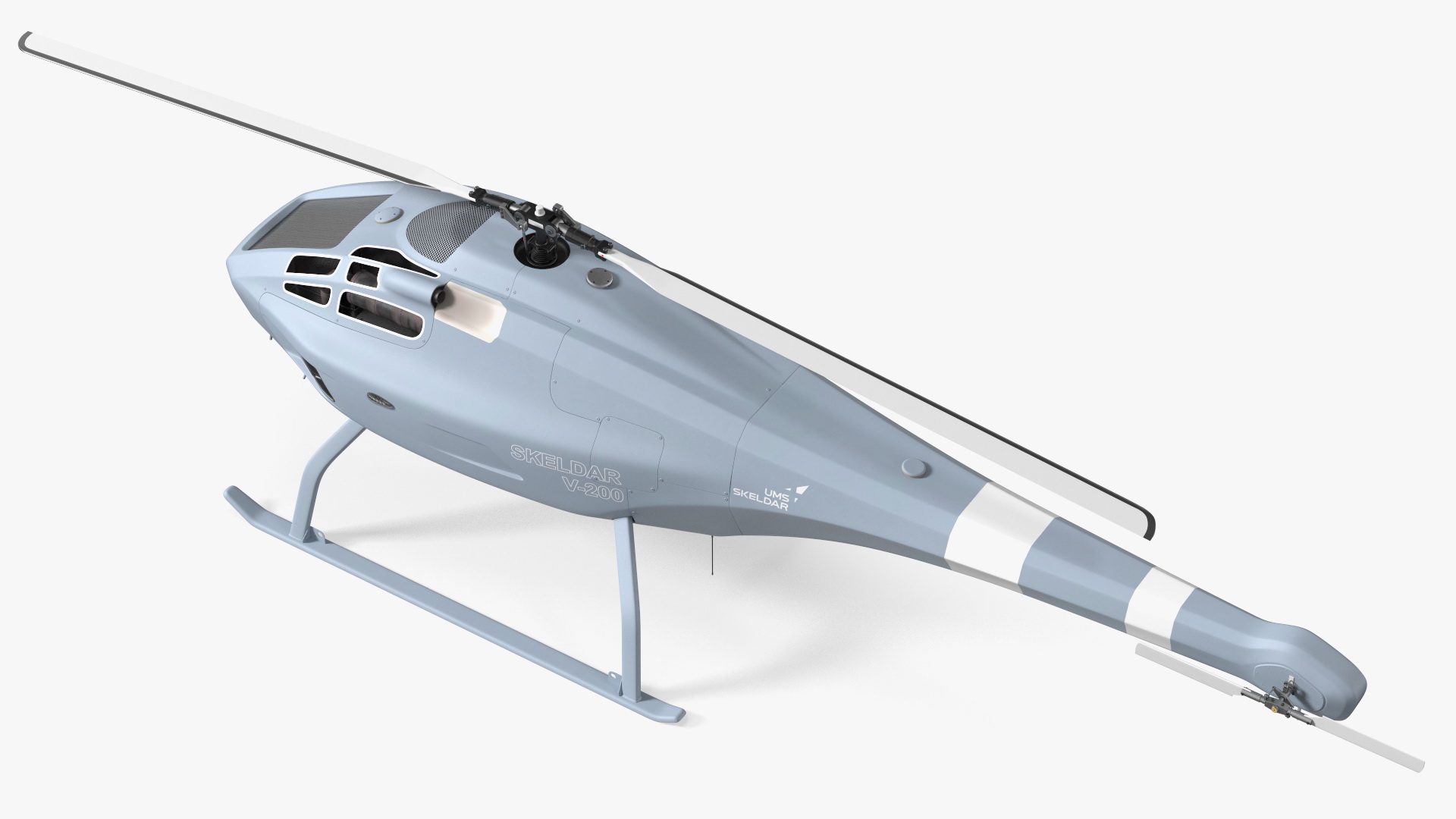3D UMS Skeldar V200 UAV Helicopter Rigged model