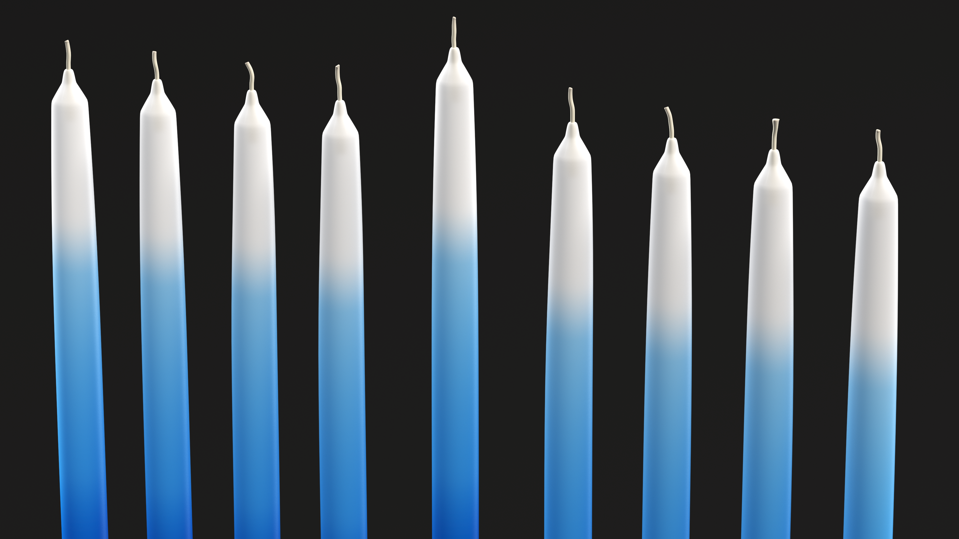 Glazed Hanukkah Candlestick with Candles, view 7