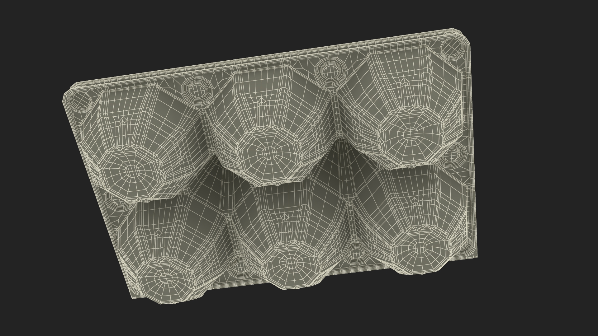 3D Pack of Six Eggs in Transparent Container