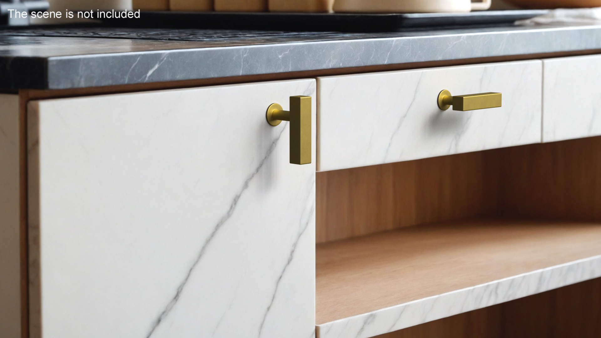 3D Kitchen Cabinet Handle Knob Rectangular Bronze