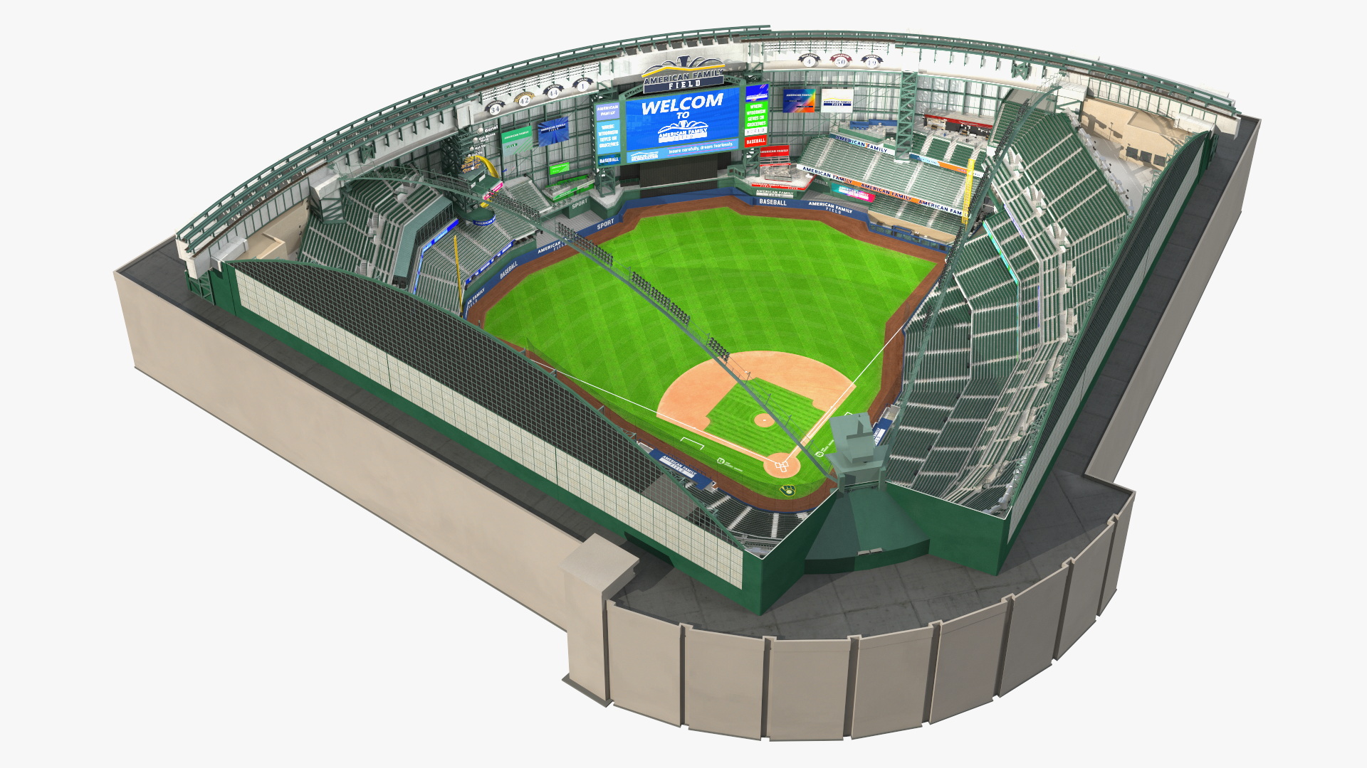 3D American Family Field Tennis model