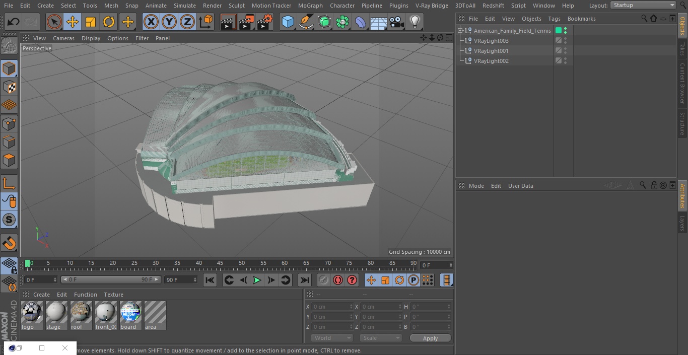 3D American Family Field Tennis model