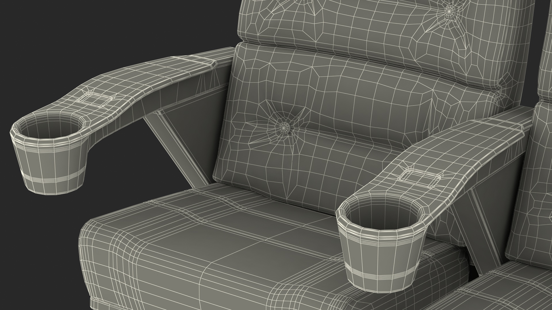 3D model Leather Cinema Chairs for Two Places Red