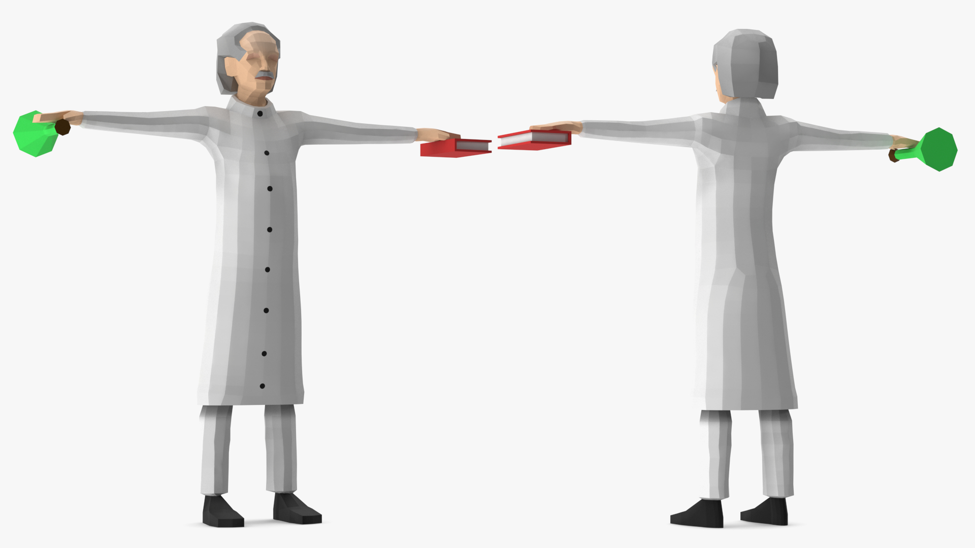 Scientist Low Poly Rigged for Maya 3D model