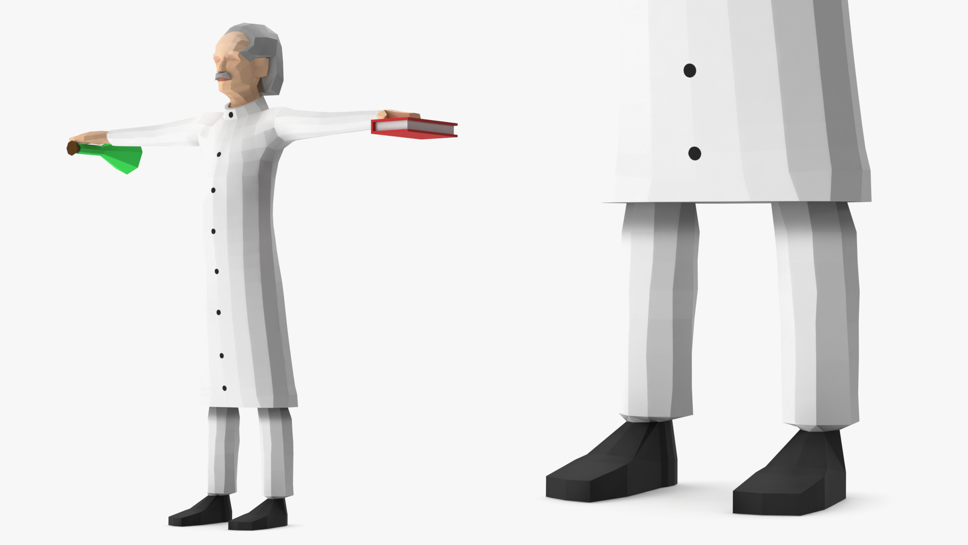 Scientist Low Poly Rigged for Maya 3D model
