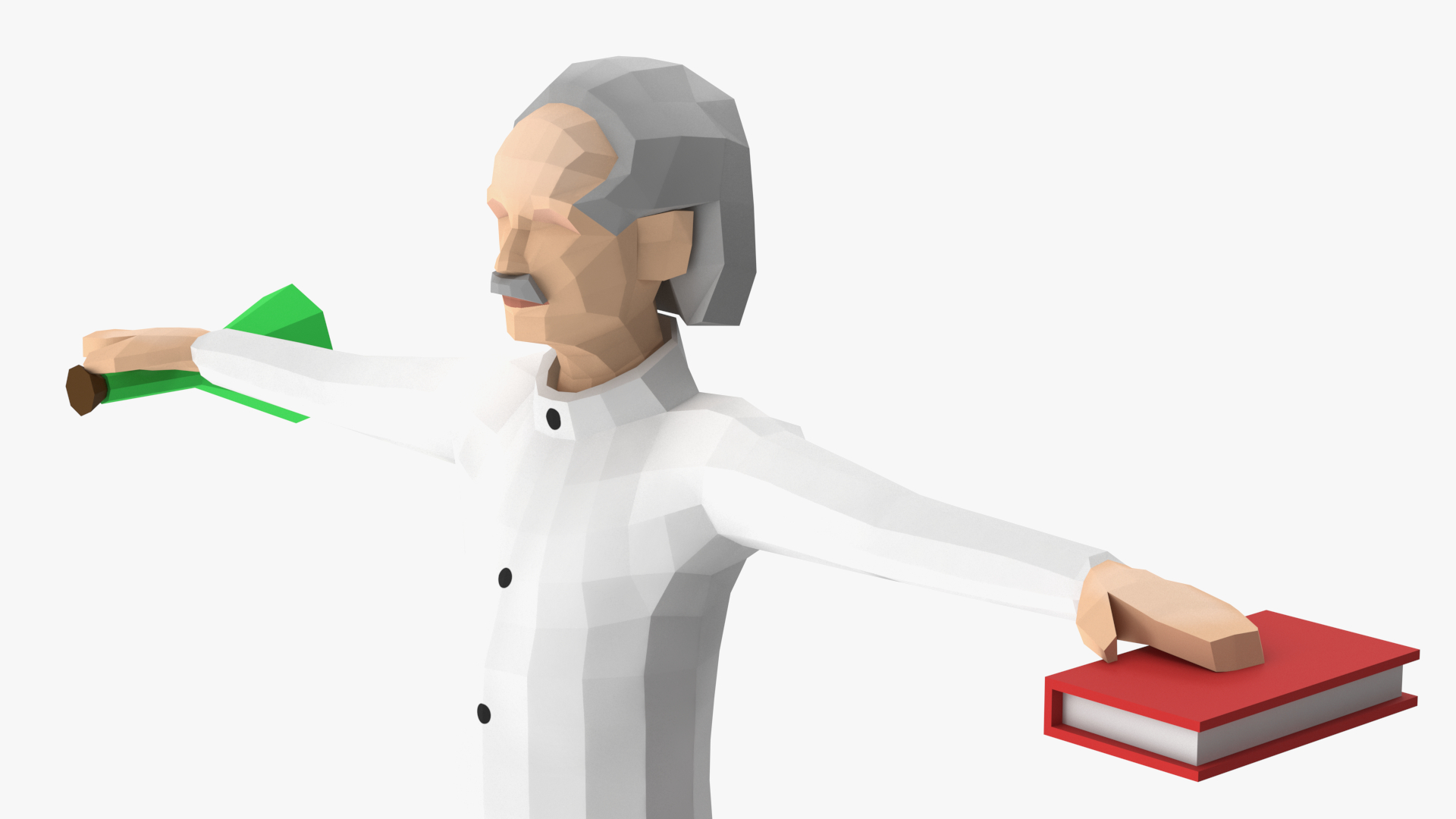 Scientist Low Poly Rigged for Maya 3D model