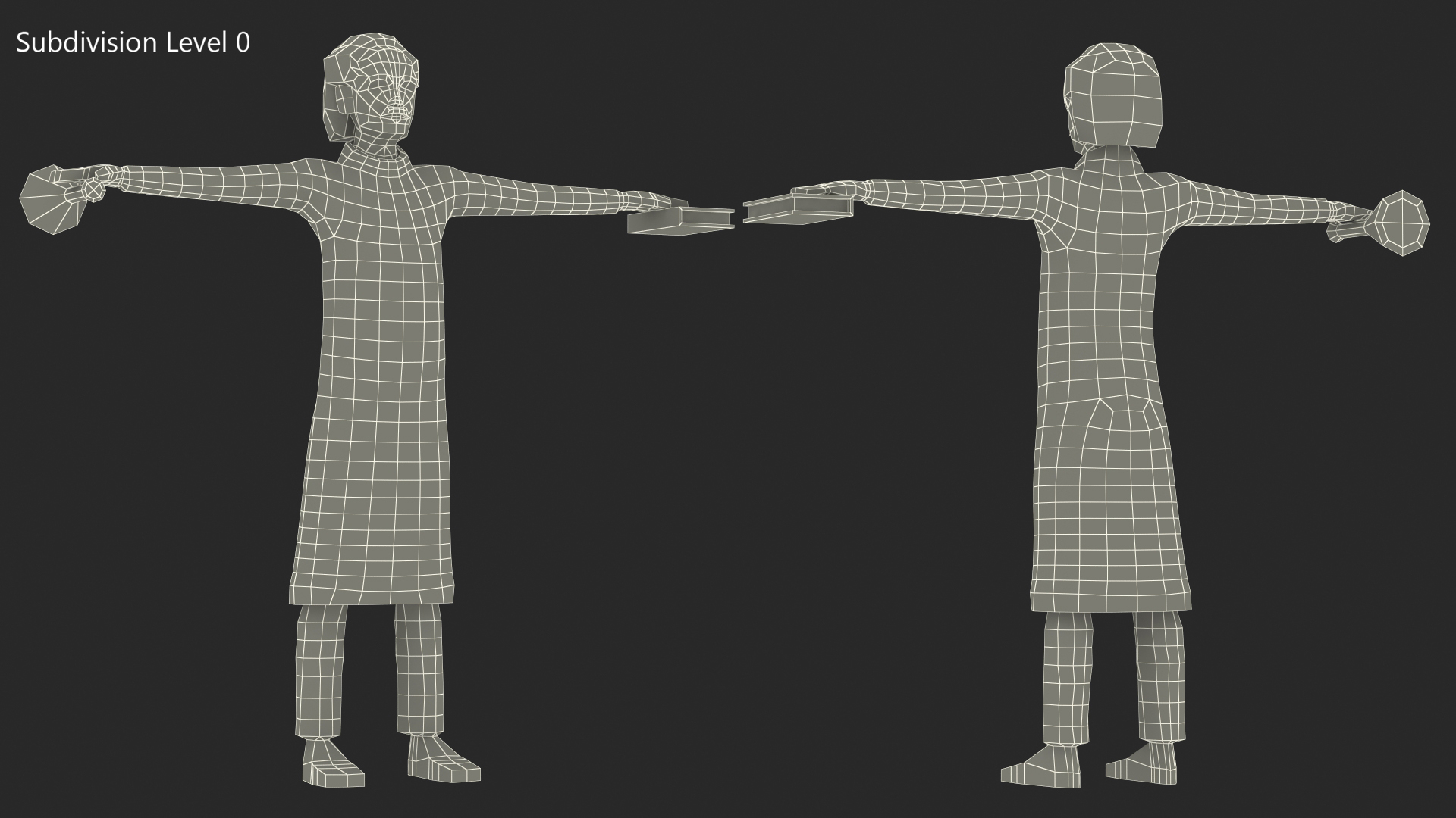 Scientist Low Poly Rigged for Maya 3D model