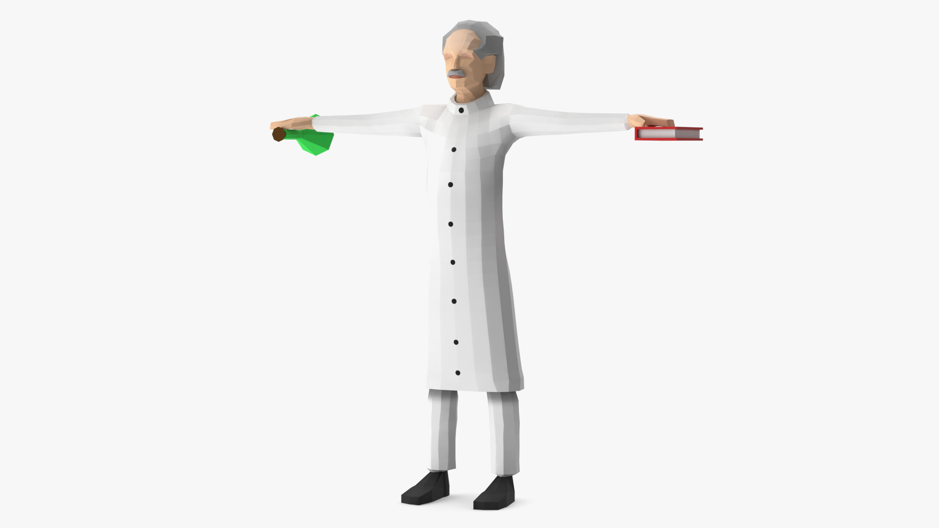 Scientist Low Poly Rigged for Maya 3D model