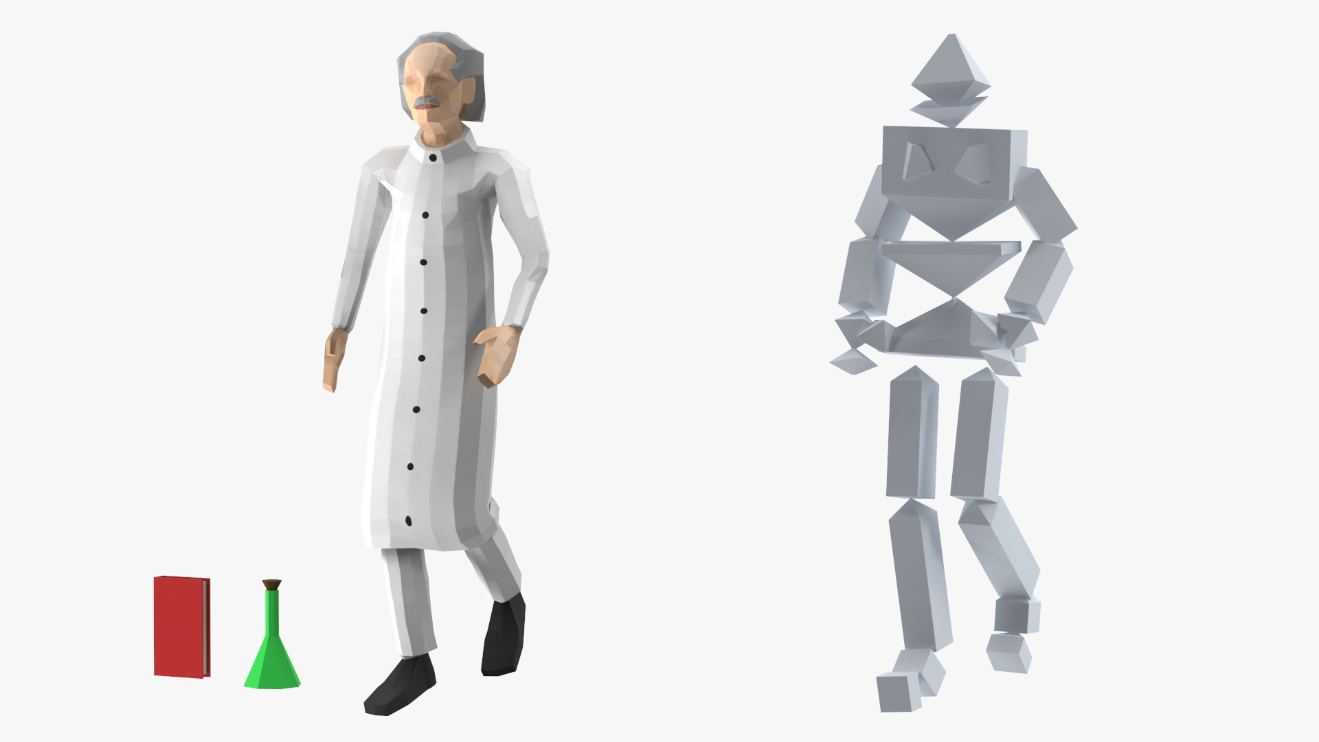 Scientist Low Poly Rigged for Maya 3D model