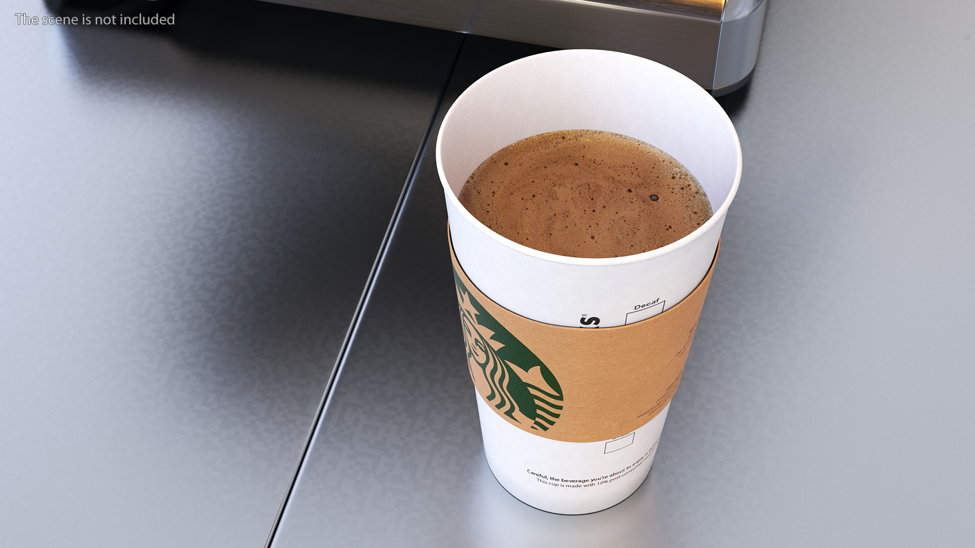 3D Starbucks Paper Cup With Coffee