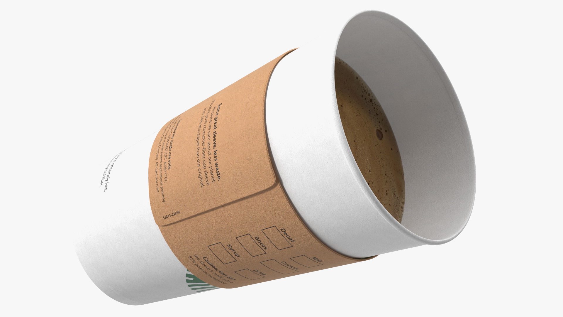 3D Starbucks Paper Cup With Coffee