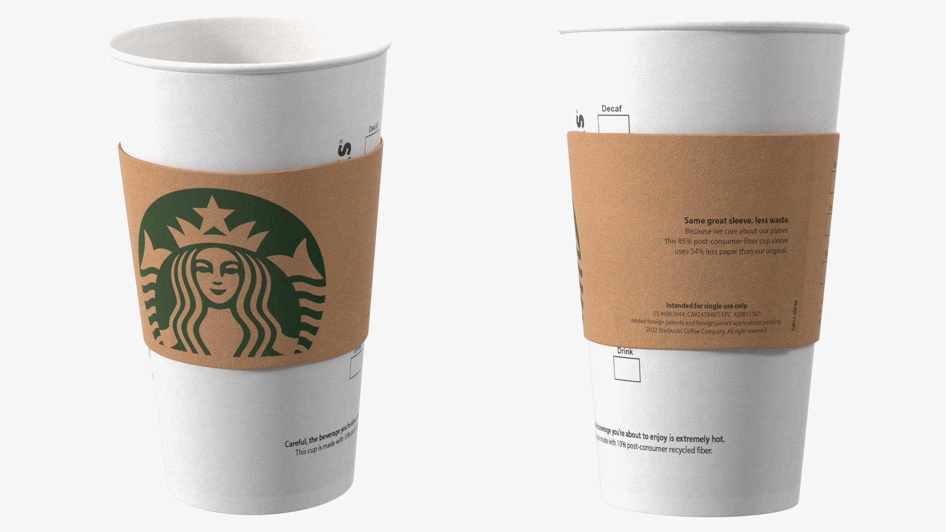 3D Starbucks Paper Cup With Coffee