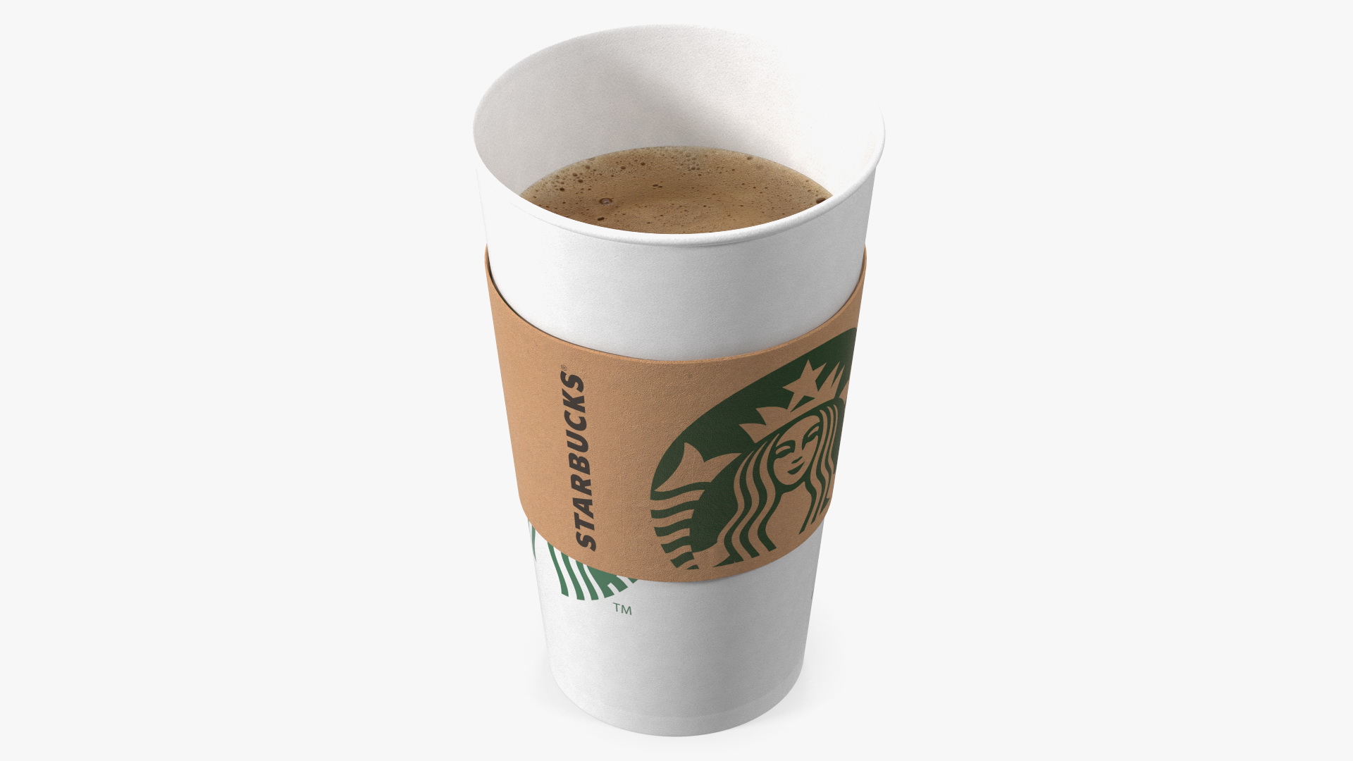 3D Starbucks Paper Cup With Coffee
