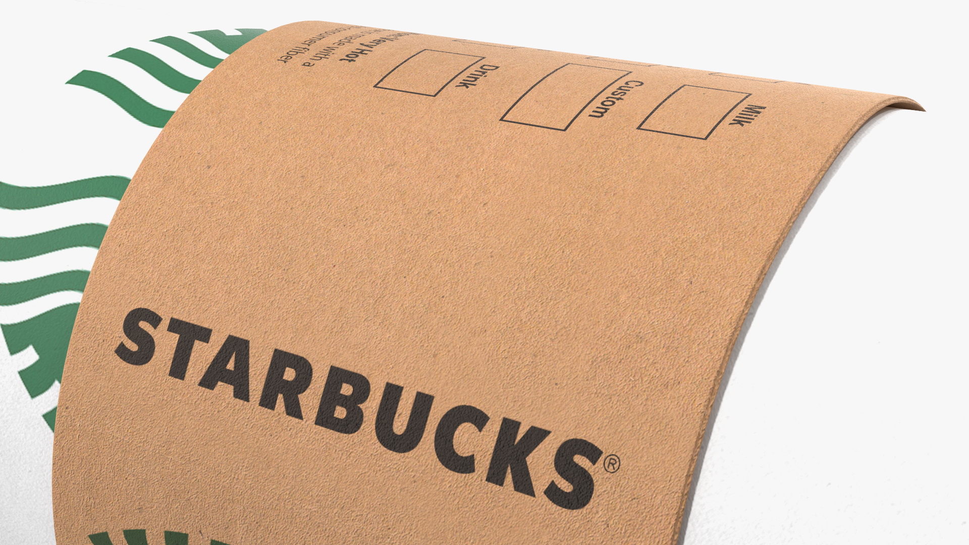 3D Starbucks Paper Cup With Coffee
