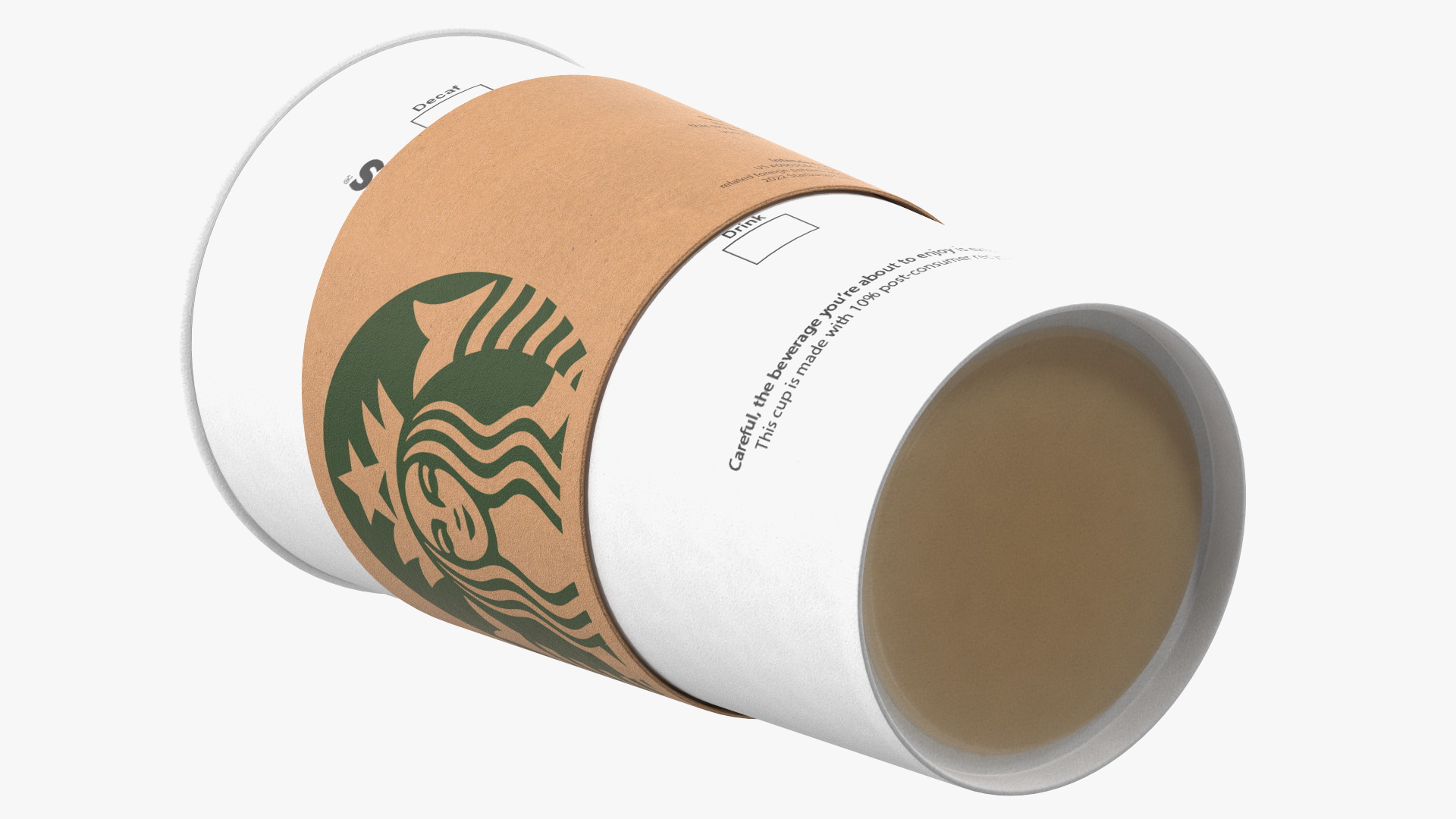 3D Starbucks Paper Cup With Coffee