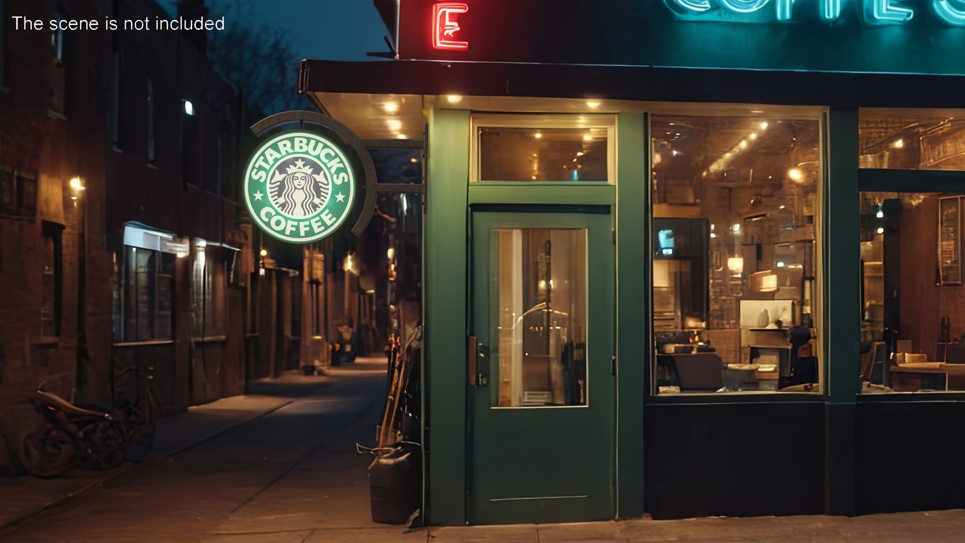 Starbucks Signage Wall Mounted Light On 3D model