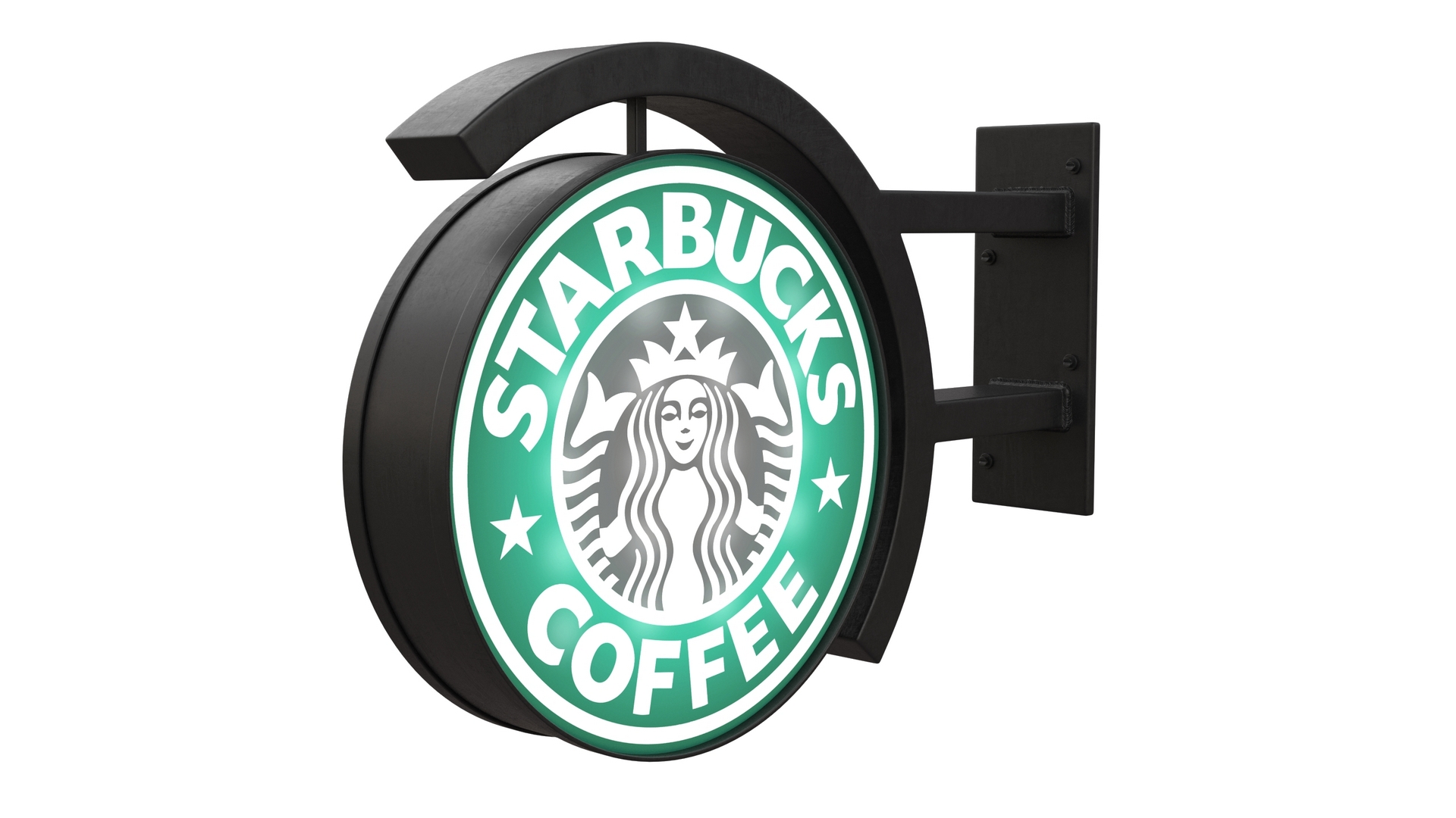Starbucks Signage Wall Mounted Light On 3D model