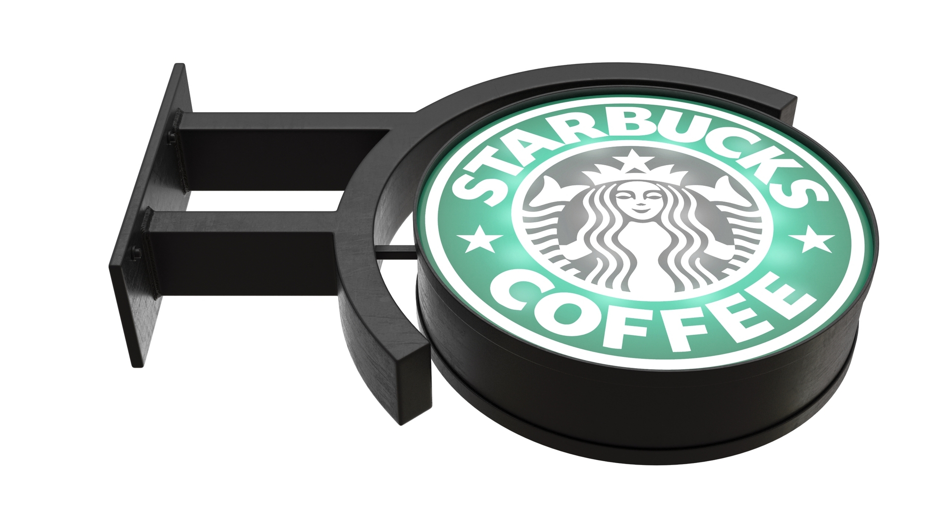 Starbucks Signage Wall Mounted Light On 3D model