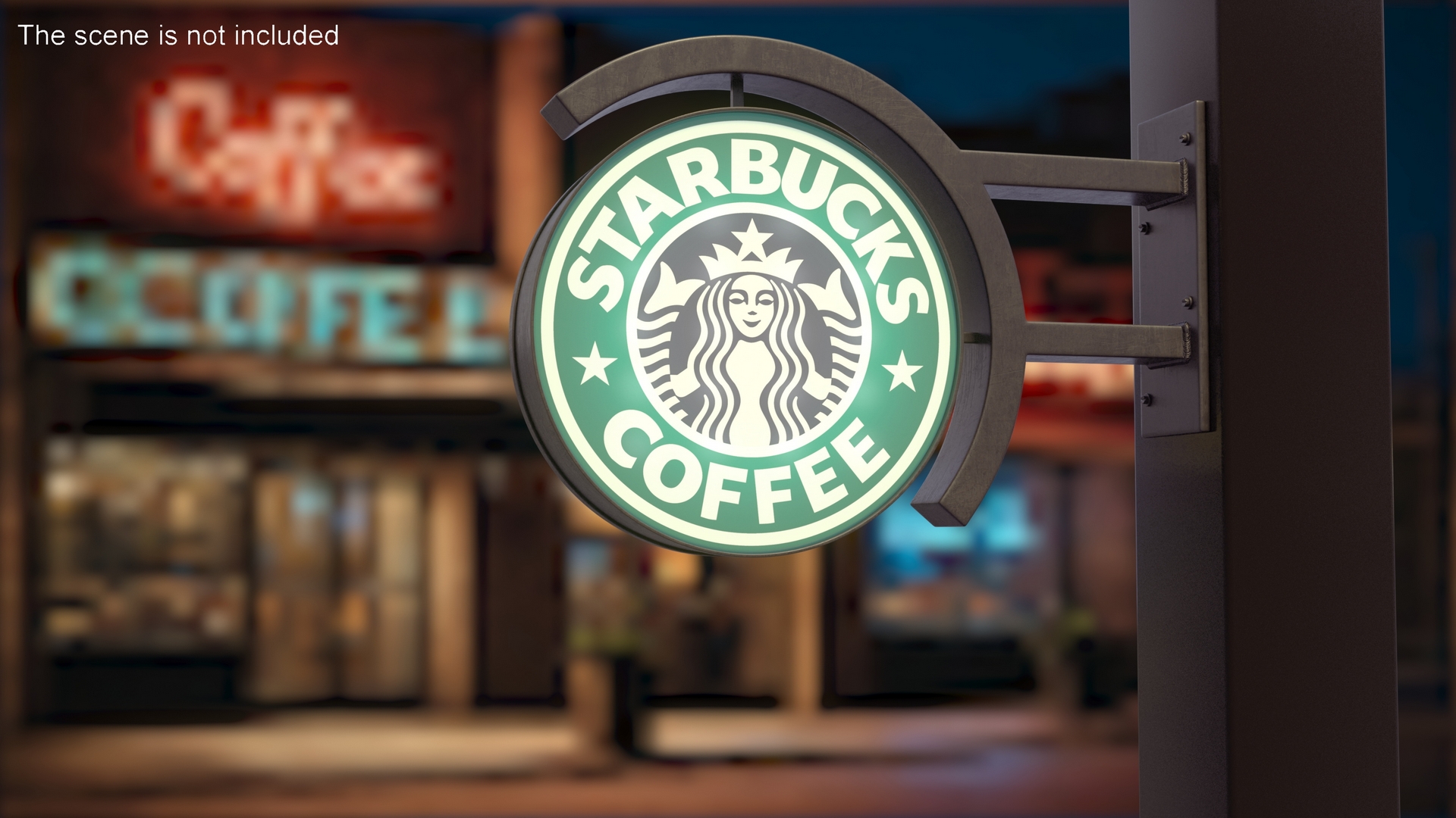 Starbucks Signage Wall Mounted Light On 3D model