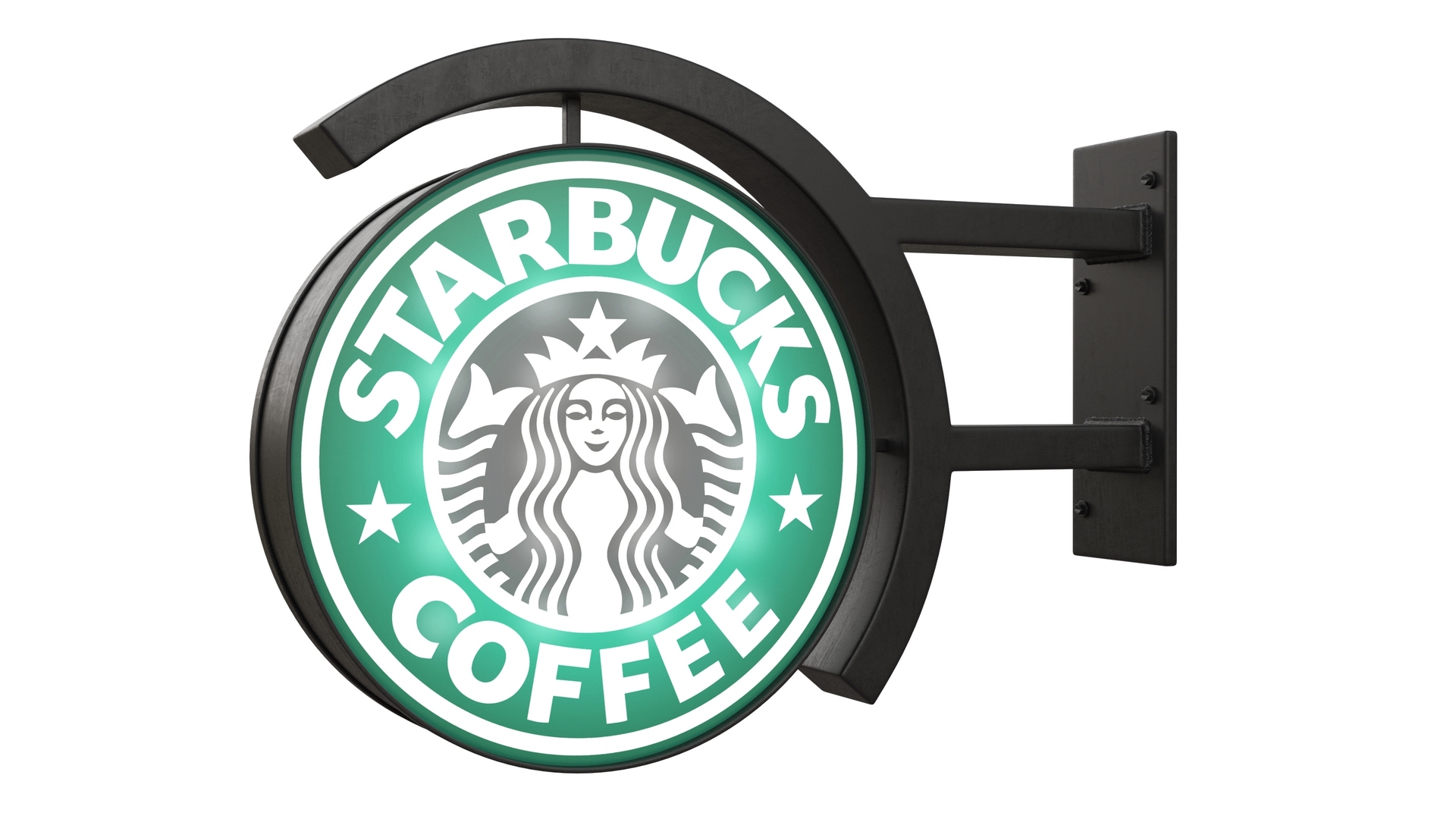 Starbucks Signage Wall Mounted Light On 3D model