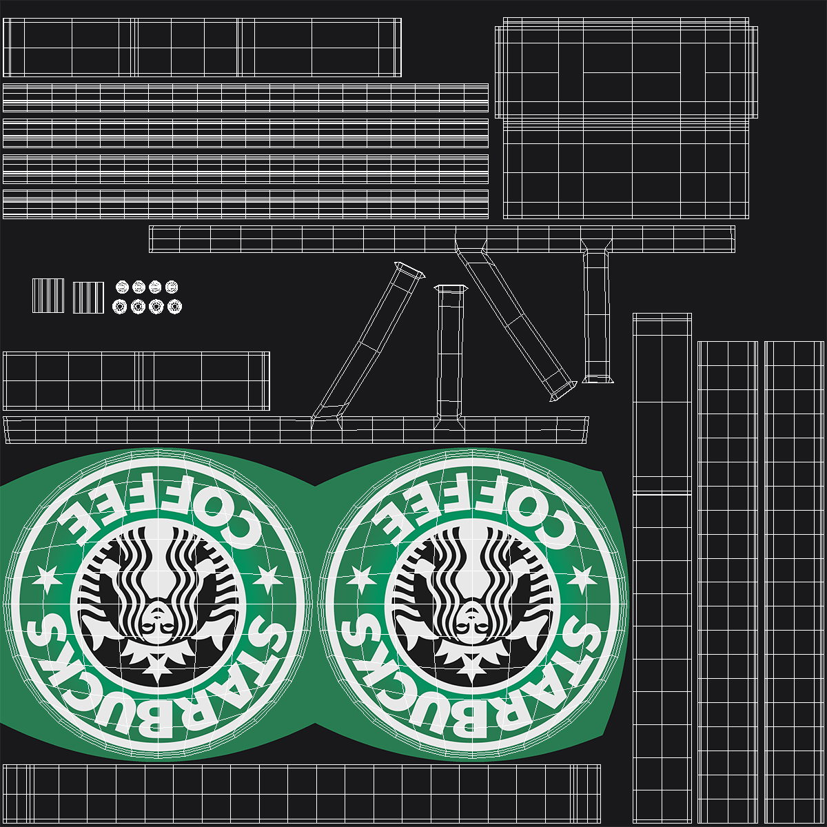 Starbucks Signage Wall Mounted Light On 3D model
