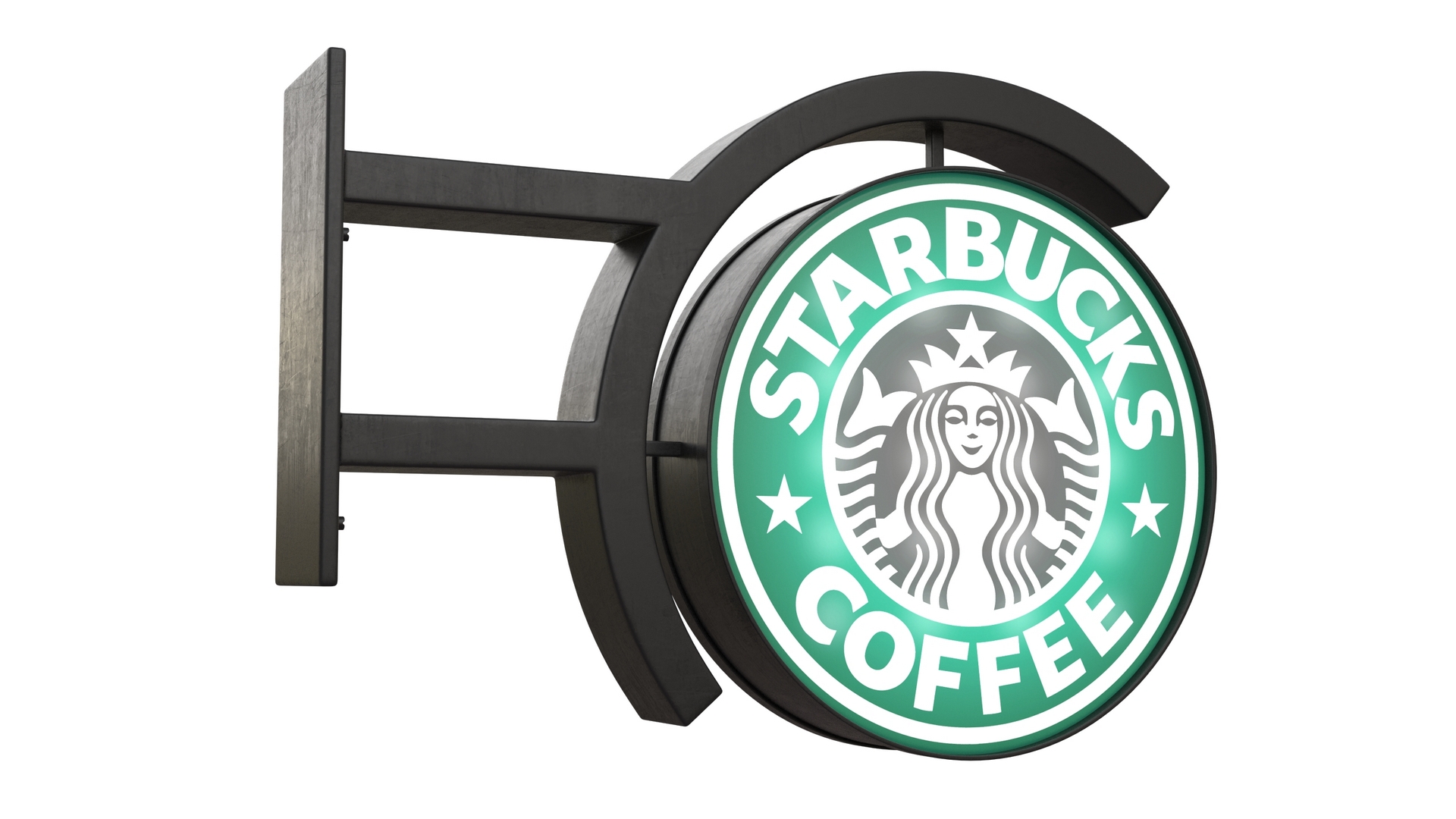 Starbucks Signage Wall Mounted Light On 3D model