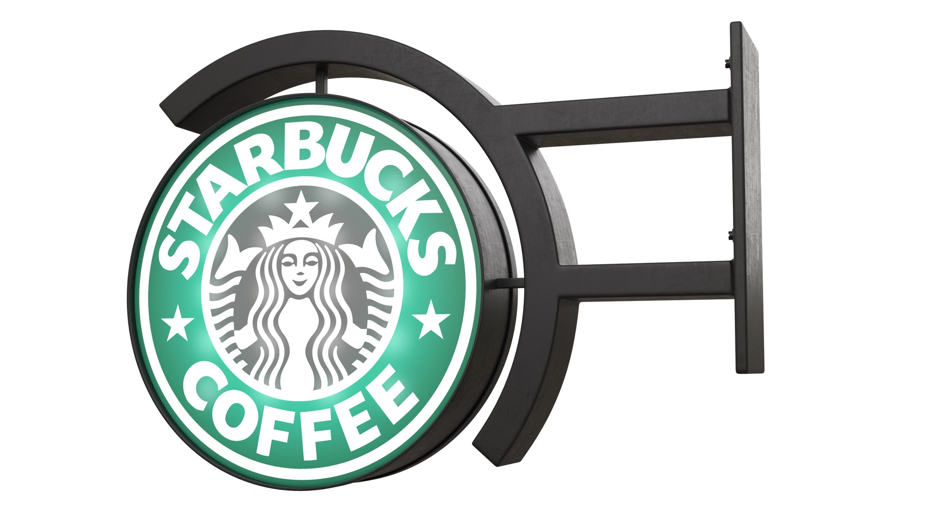 Starbucks Signage Wall Mounted Light On 3D model