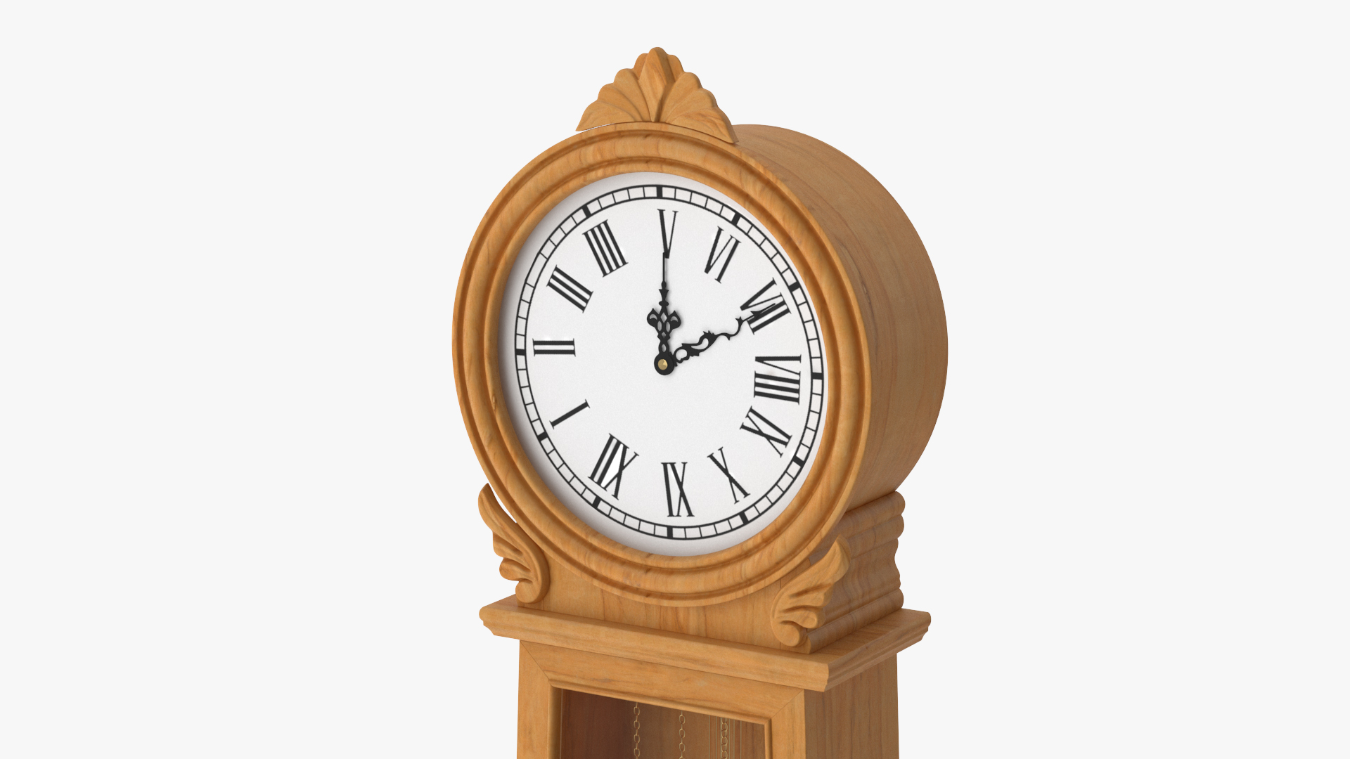 Retro Grandfather Clock Light Wood 3D model