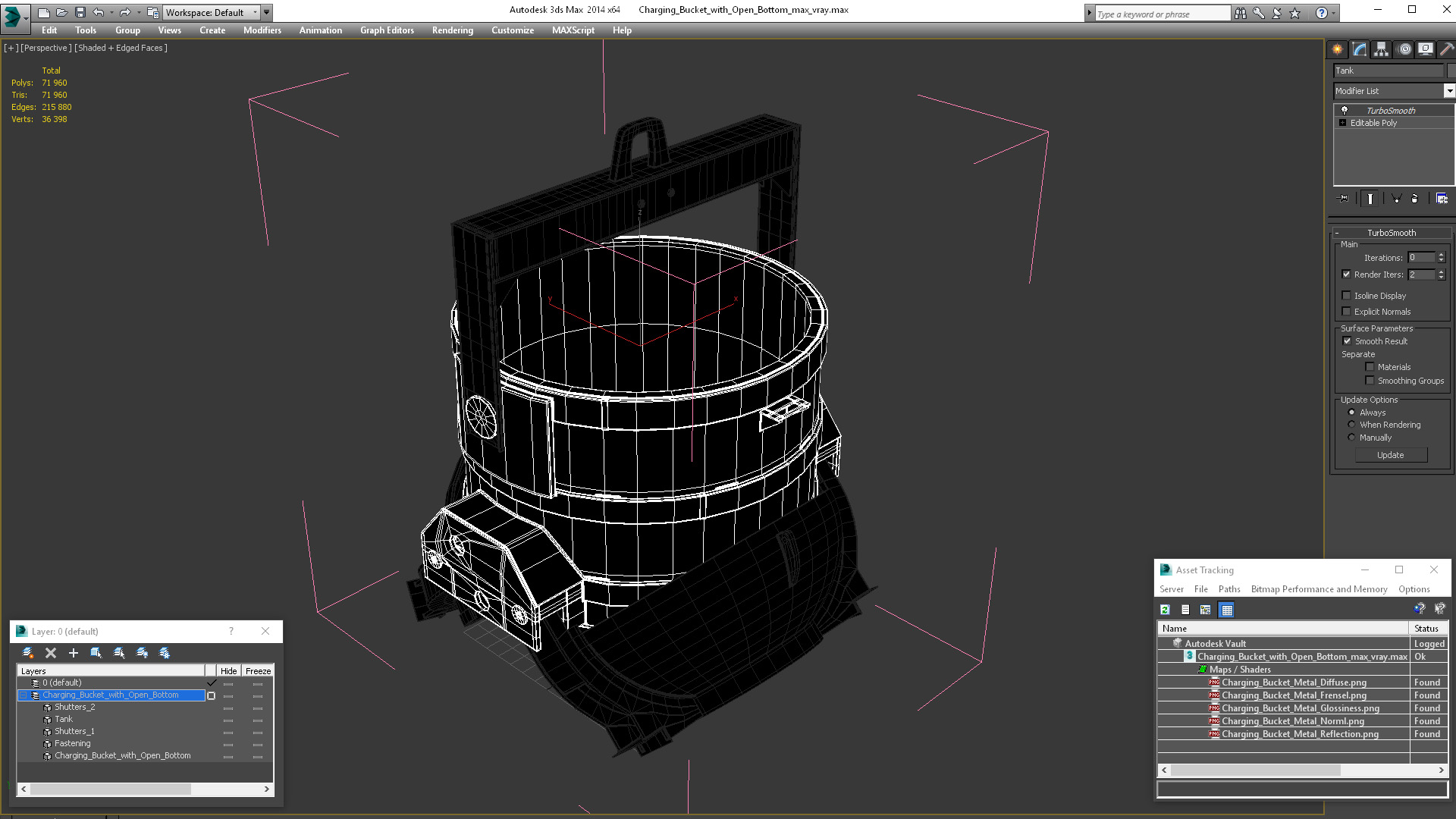 Charging Bucket with Open Bottom 3D
