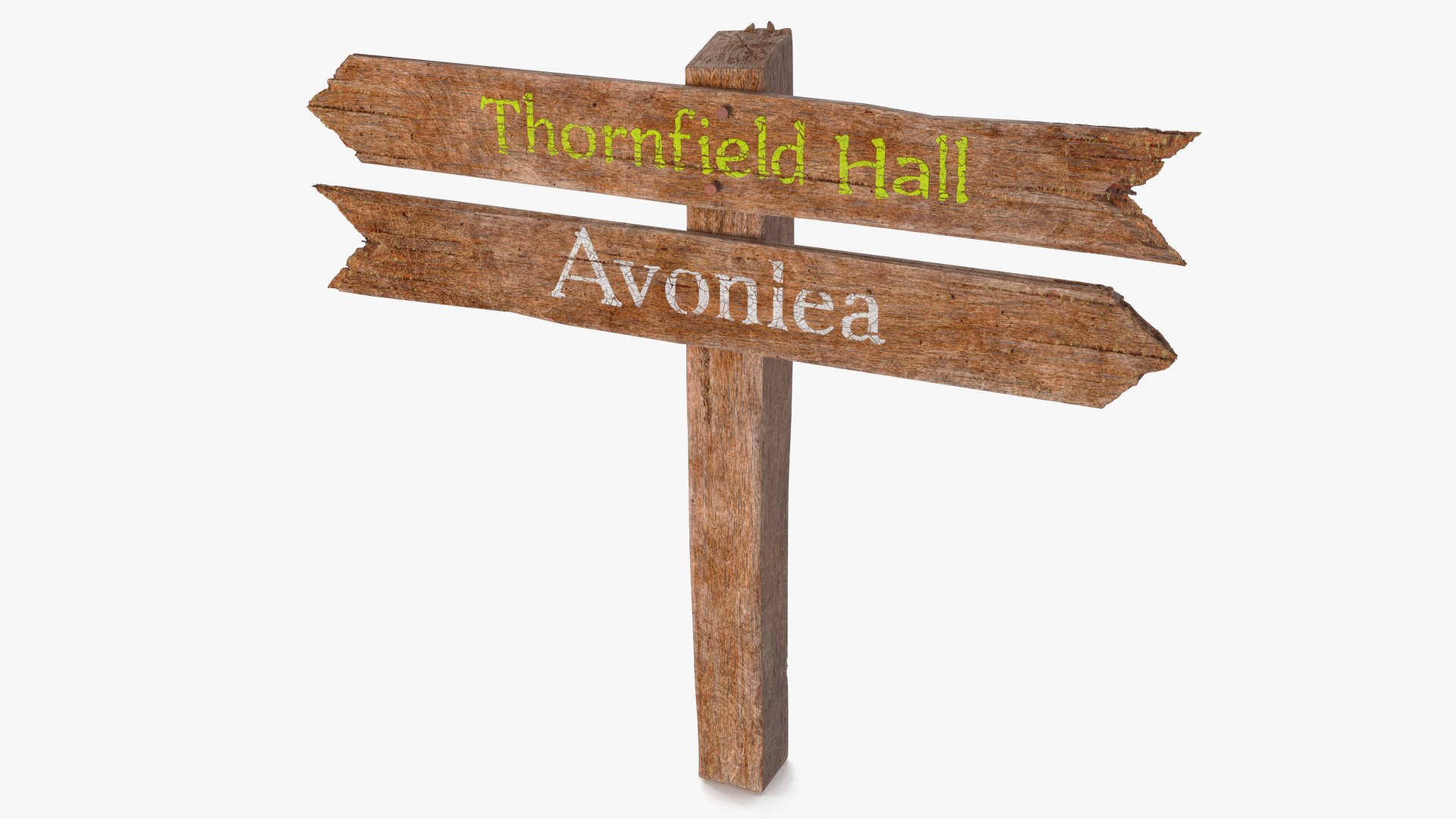 Old Wooden Direction Pointer Signpost 3D