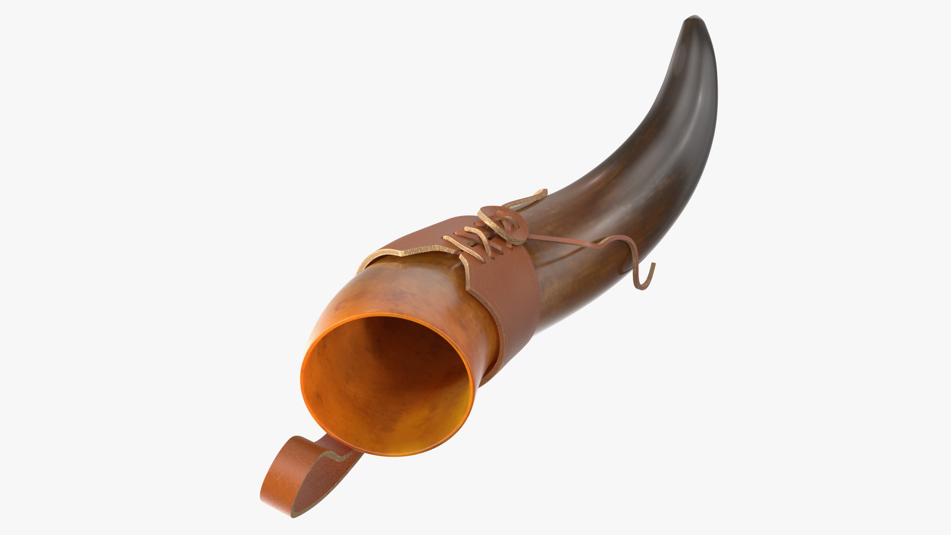 3D Vintaghe Dark Drinking Horn in Leather Case model