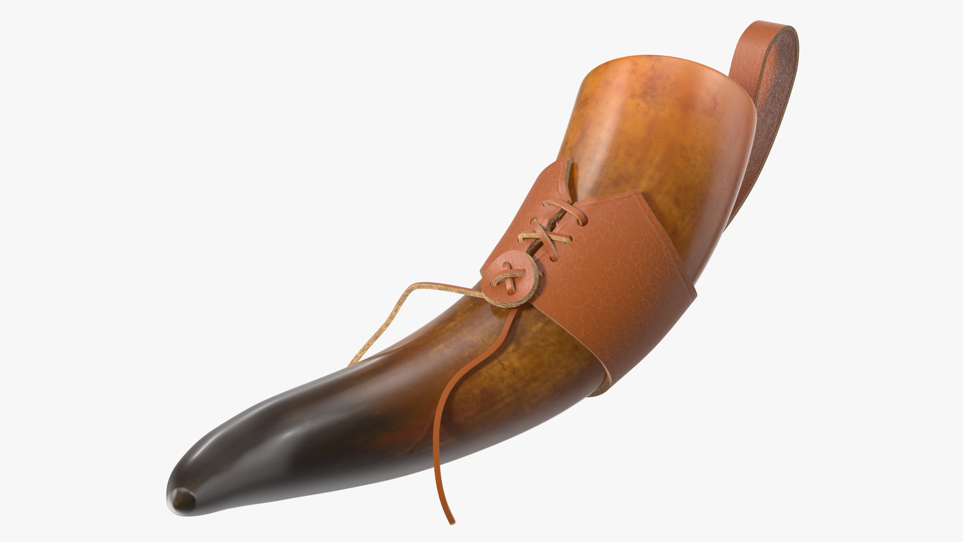 3D Vintaghe Dark Drinking Horn in Leather Case model