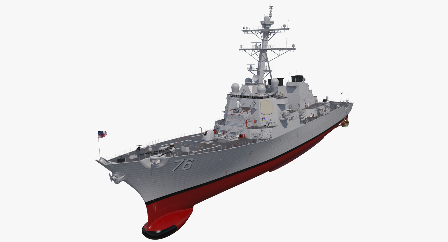 3D model Arleigh Burke Destroyer Higgins DDG 76 Rigged