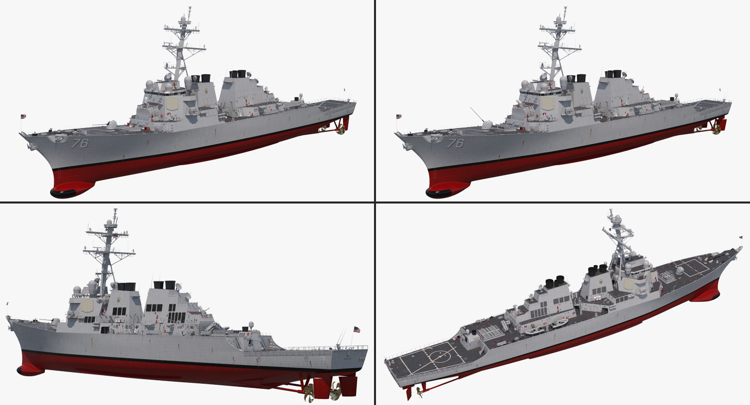 3D model Arleigh Burke Destroyer Higgins DDG 76 Rigged