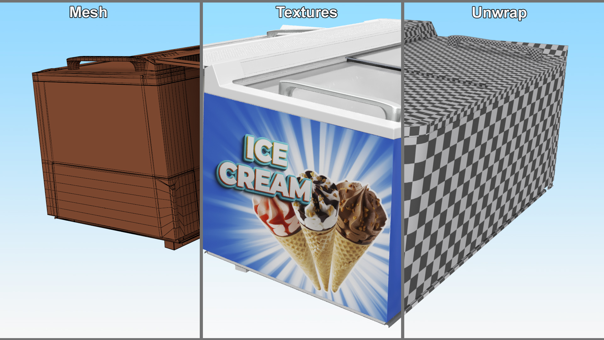 Double Ice Cream Freezer 3D model