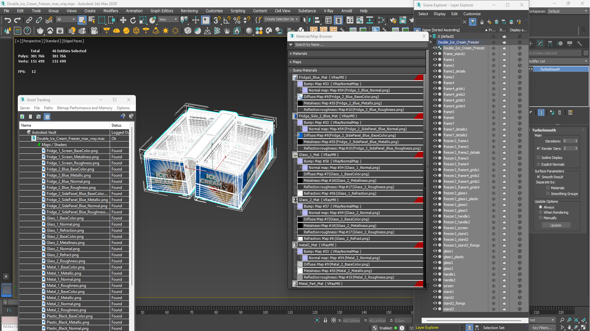 Double Ice Cream Freezer 3D model