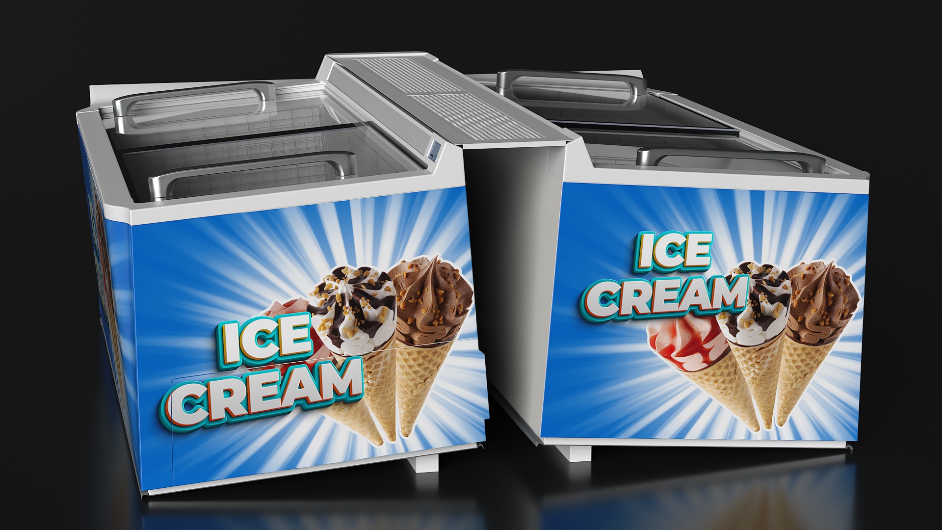 Double Ice Cream Freezer 3D model