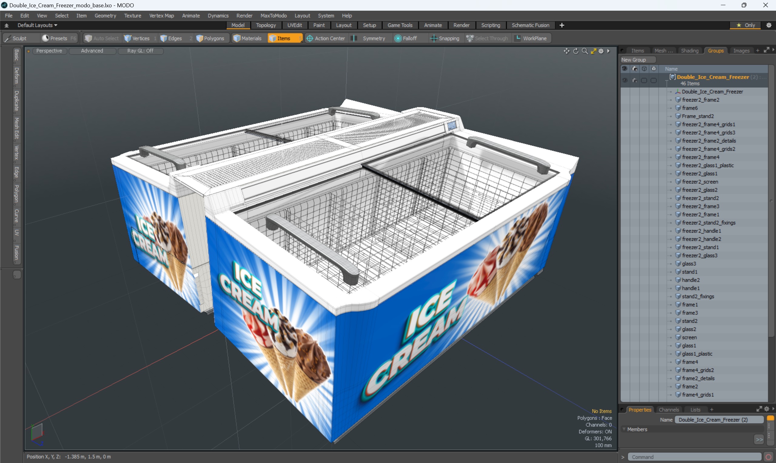 Double Ice Cream Freezer 3D model